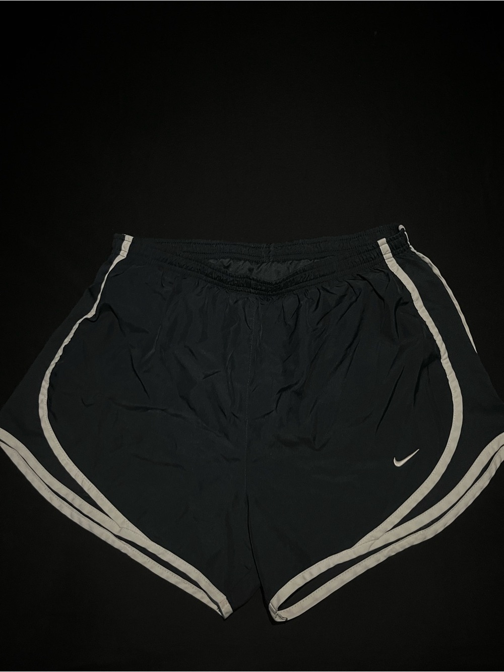 Nike Black Athletic Shorts with White Piping